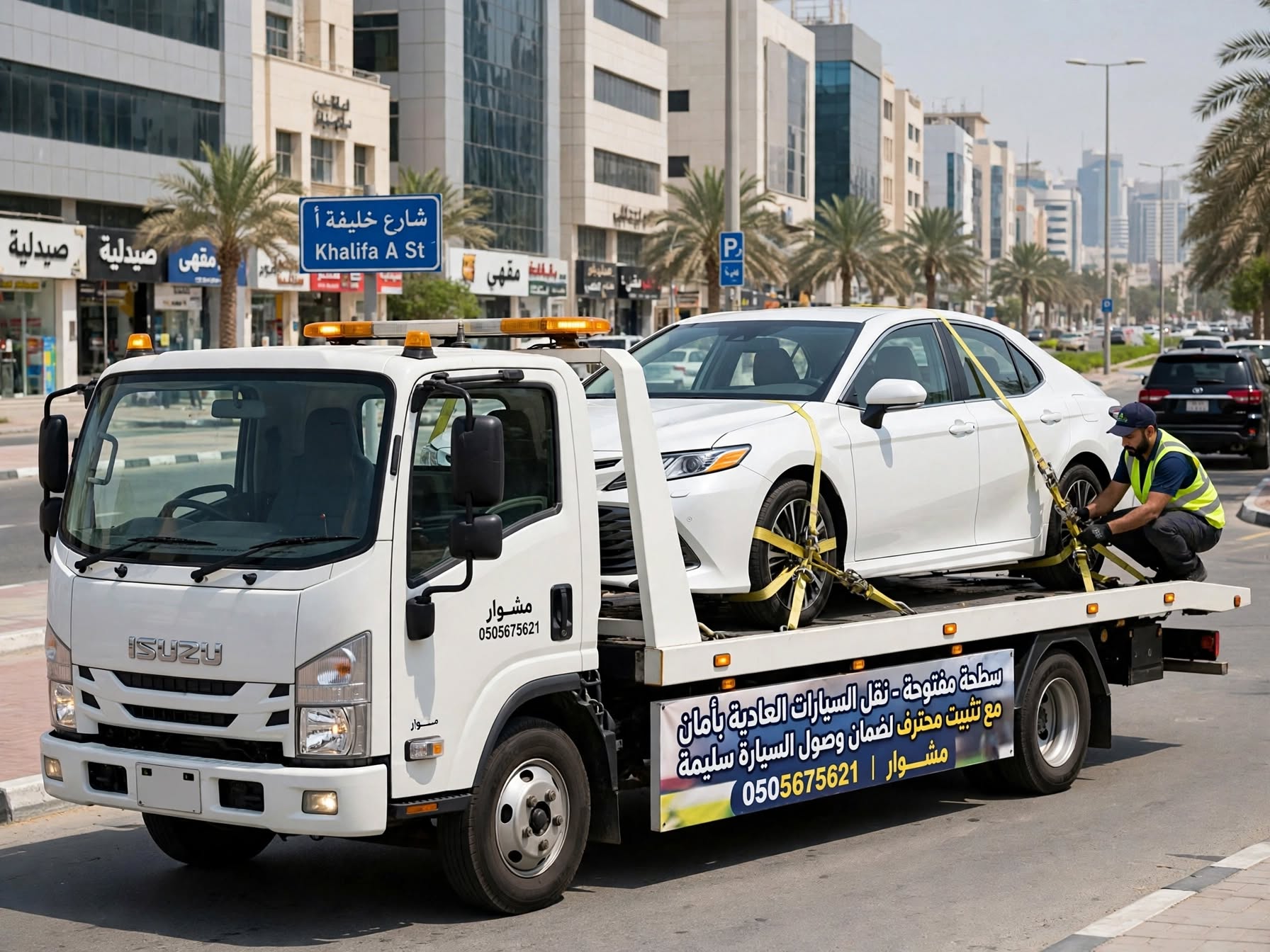 سطحة أبوظبي — خدمة نقل السيارات 24 ساعة