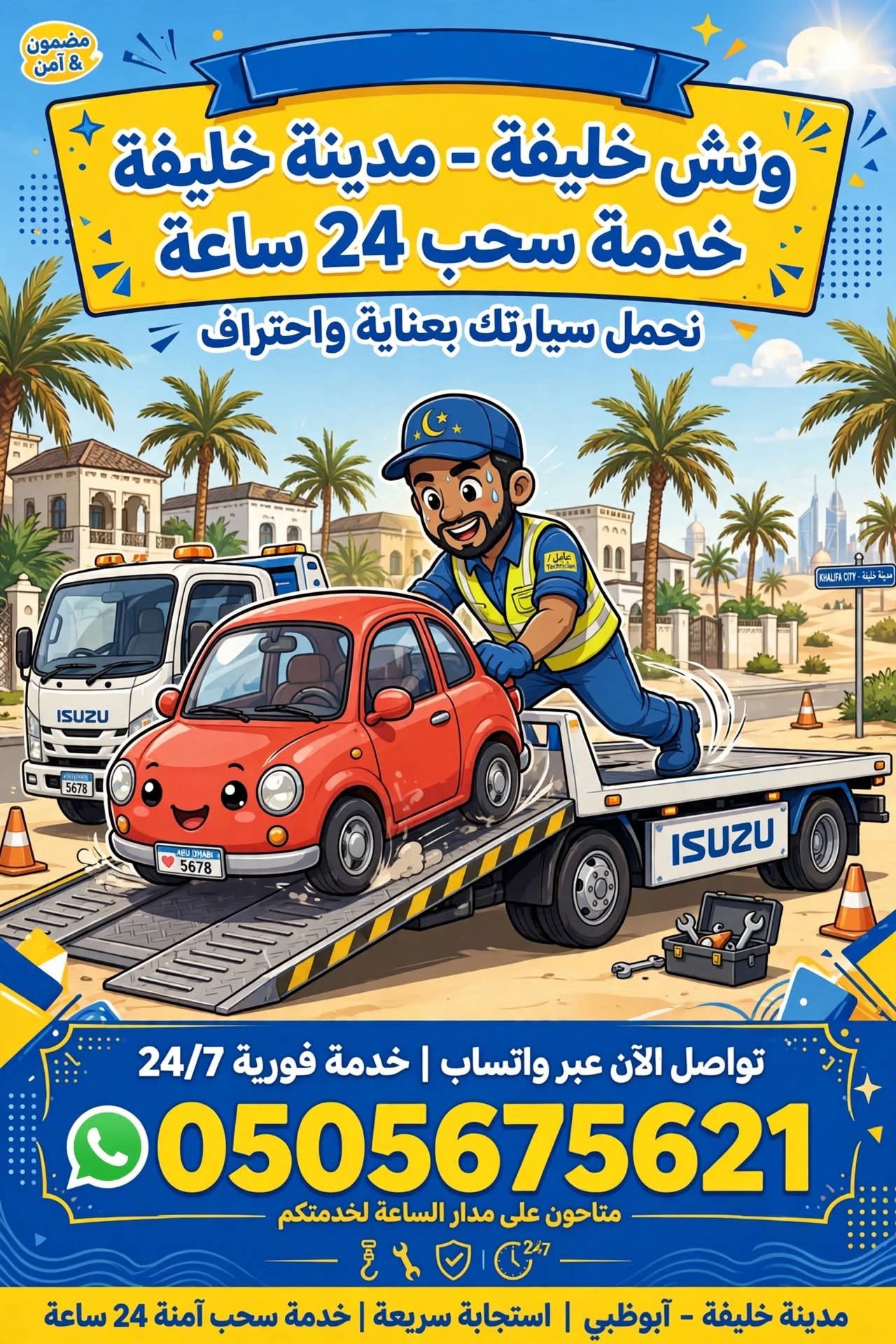 ونش خليفة أ — خدمة سحب ونقل السيارات في خليفة أ على مدار 24 ساعة